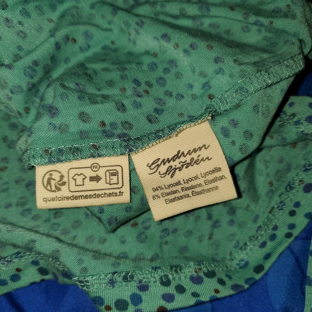 Gudrun Sjödén Teal Lyocell Blend Swing Top L Scandinavian Artsy - Picture 4 of 6